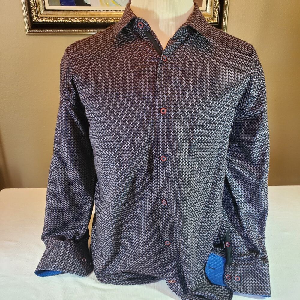 Visconti Black Mens Shirt Size XXL Fit Long Sleeve Button Up